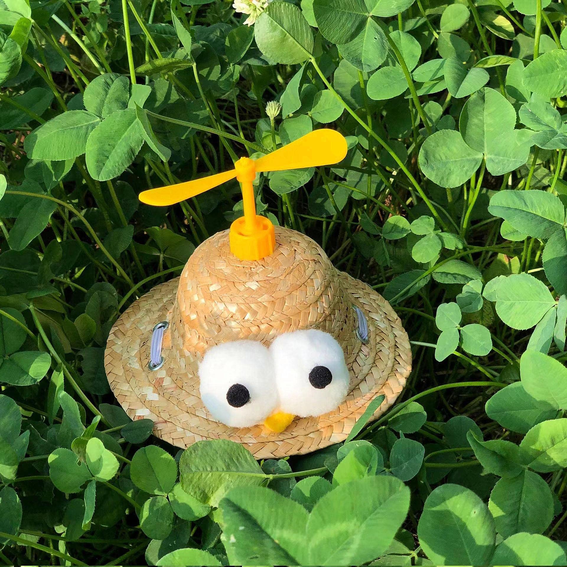 Amazon.co.jp: ペット 帽子 麦わら帽子 タケコプター 調整可能